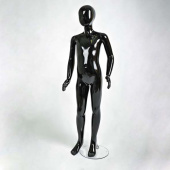 Манекен детский в полный рост, черный глянец, H1400 мм - BAM-2(черн гл)
