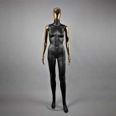 Манекен женский абстрактный в полный рост, H1730 мм - FAM-05/A-1(черн мат/зол)