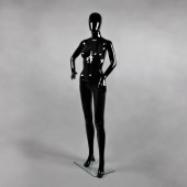 Манекен женский ростовой, черный глянцевый, H1760 мм - FAM-04/A-4(черн гл)