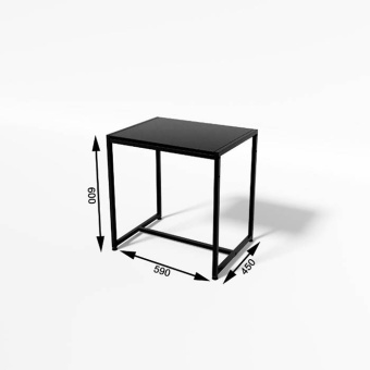 Стол демонстрационный TEVOLO, черный/черный, H600 мм - СТ-1-60-60ЧЧ