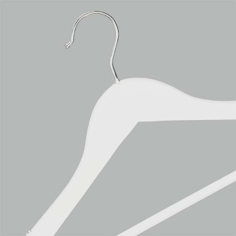 Плечики из дерева для одежды, с перекладиной, L445 мм - C30N-T150W(бел/хром)