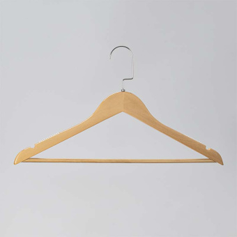 Вешалка-плечики из дерева для одежды, L445 мм - C30N/1-C33XX(светл/хром)