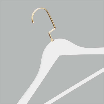 Плечики деревянные для одежды с перекладиной, L445 мм - C30N/1-T150W(бел/зол)