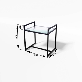 Стол демонстрационный TEVOLO, черный, H600 мм - СТС-1-60-60