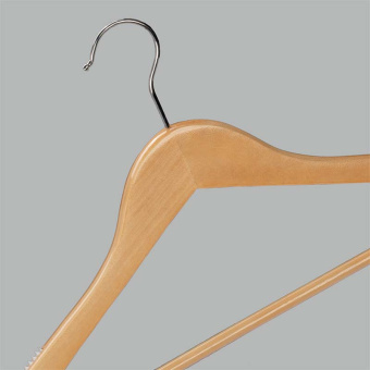 Плечики из дерева с перекладиной, светлое дерево, L445 мм - C30N-C33XX(светл/хром)