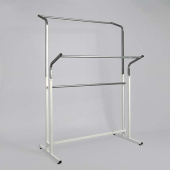 Вешало напольное двойное для одежды, белый/металлик, H1335-1930 мм - М-ТВ-105(бел/мет)