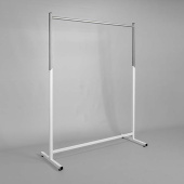 Вешало напольное регулируемое, для магазина, белый/металлик, H1200-1620 мм - М-ТВ-107(бел/мет)