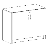 Тумба с дверьми и замком, H820 мм - KT 109