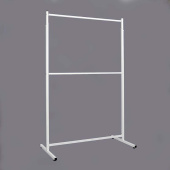 Вешало напольное двухъярусное для одежды, белое, H1965-2375 мм - М-ТВ-125(бел/бел)