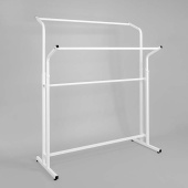 Вешало напольное двойное для одежды, белое, H1335-1930 мм - М-ТВ-105(бел/бел)