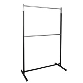 Вешало напольное двухъярусное для одежды, черный/металлик, H1965-2375 мм - М-ТВ-125(черн/мет)