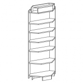 Стеллаж угловой, внутренний, полки ДСП, H2395 мм - SV 515