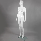 Манекен женский без лица, цвет белый глянец, H1750 мм - FA-7W