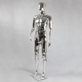 Манекен мужской без лица, цвет серебряный глянец, H1850 мм - ME-3S