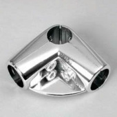 Зажим угловой для труб в 3-х направлениях, с полкой, хром UNO-06