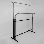 Вешало напольное двойное для одежды, черный/металлик, H1335-1930 мм - М-ТВ-105(черн/мет)
