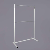 Вешало напольное двухъярусное для одежды, белый/металлик, H1965-2375 мм - М-ТВ-125(бел/мет)
