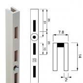 Channel N-14 \ Стойка перфорированная, H2400 мм - NEO.004.SA