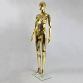 Манекен женский без лица, цвет золотой глянец, H1750 мм - FE-10G