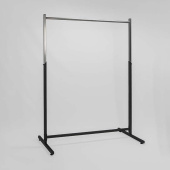 Вешало напольное регулируемое, для магазина, черный/металлик, H1200-1620 мм - М-ТВ-107(черн/мет)
