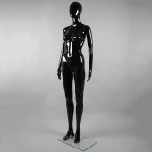 Манекен женский без лица, цвет черный глянец, H1750 мм - FA-10B