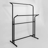 Вешало напольное двойное для одежды, черное, H1335-1930 мм - М-ТВ-105(черн/черн)