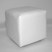Банкетка (пуфик) в форме куба, белого цвета, H350 мм - BN-007(бел)