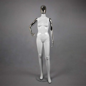Манекен женский абстрактный в полный рост, H1760 мм - FAM-11/A-3(бел/хром)