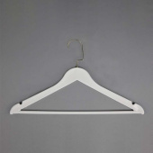 Вешалка-плечики пластиковая для одежды, L435 мм - В-218/К2(бел/зол)