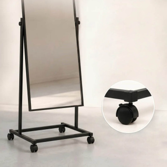 Зеркало напольное в полный рост для примерки, H1590 мм - T01(black)