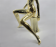 Манекен женский без лица, сидячий, цвет золотой глянец, H1320 мм - FE-6G
