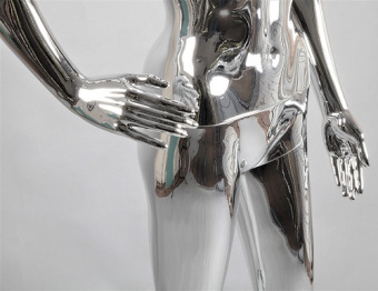 Манекен женский без лица, цвет серебряный глянец, H1750 мм - FE-11S
