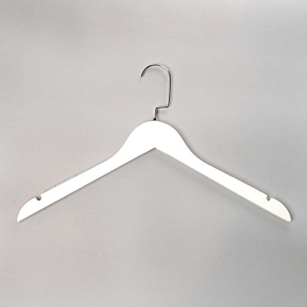 Плечики-вешалка из дерева для одежды, L440 мм - C31/1-К(бел/хром)
