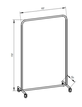 Вешало напольное на колесах СТ-159-Л(бел)