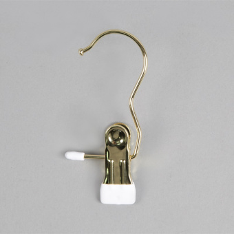 Крючок-прищепка для магазина, цвет золото, L120 мм - 8007(зол)