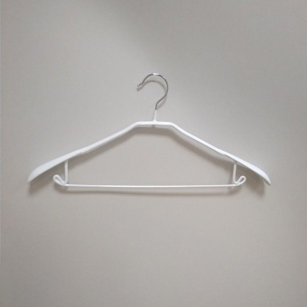 Вешалка-плечики для одежды, комбинированная, белая, L450 мм - WL142-1(white)