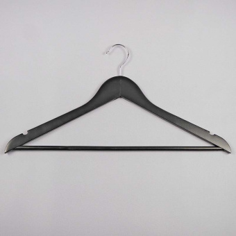 Плечики-вешалка из дерева с перекладиной, L445 мм - C30N-К(черн мат)