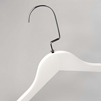 Плечики-вешалка из дерева для одежды, L440 мм - C31/1-К(бел/хром)