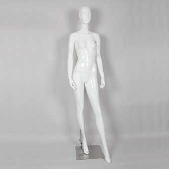 Манекен женский глянец без лица, белый, на подставке, H1830 мм - 4A-64(бел)