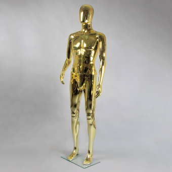 Манекен мужской без лица, цвет золотой глянец, H1850 мм - ME-3G