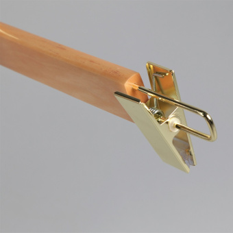Вешалка (плечики) деревянная с зажимами, L375 мм - WS 006(светл/зол)