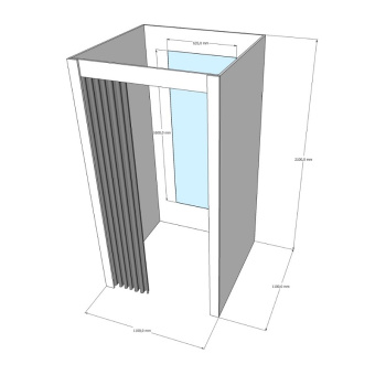Примерочная кабина для магазина, H2100 мм - ПВЗ-1(бел/сер)