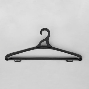 Вешалка-плечики из пластика для одежды, черная, L470 мм - В-109(3К)