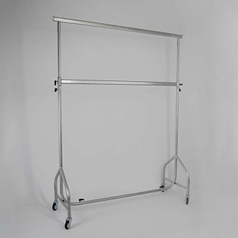 Вешало напольное двухъярусное передвижное, H1420-2250 мм - СТ-021-Л(сер)