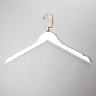 Плечики-вешалка из дерева для одежды, L440 мм - C31/1-К(бел/зол)