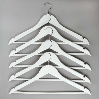 Плечики-вешалка из дерева с перекладиной, L445 мм - C30N-К(бел)