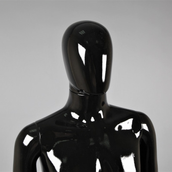 Манекен мужской абстрактный, ростовой, черный глянец, H1850 мм - MAM-2(черн гл)