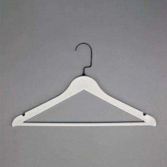 Вешалка-плечики пластиковая для одежды, L435 мм - В-218/К4(бел/черн)