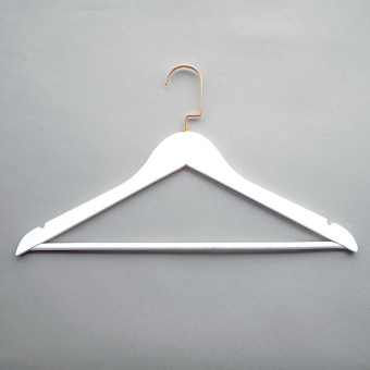 Плечики-вешалка из дерева для одежды, L445 мм - C30N/1-К(бел/зол)