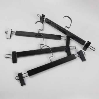 Вешалка плечики с зажимами для одежды, L395 мм - WS 006/1(черн/черн)